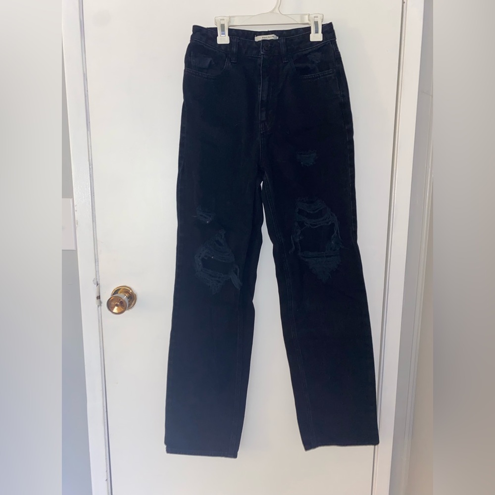 Pacsun Ripped Black Straight Leg Jeans